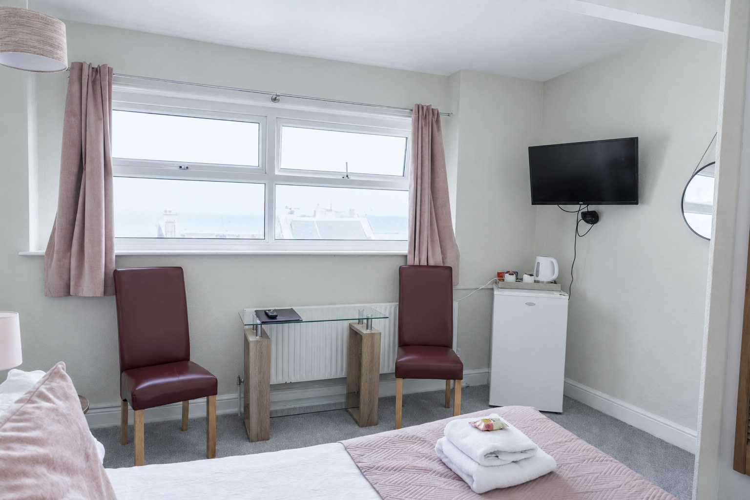 Carlton House — room with fridge and tea tray